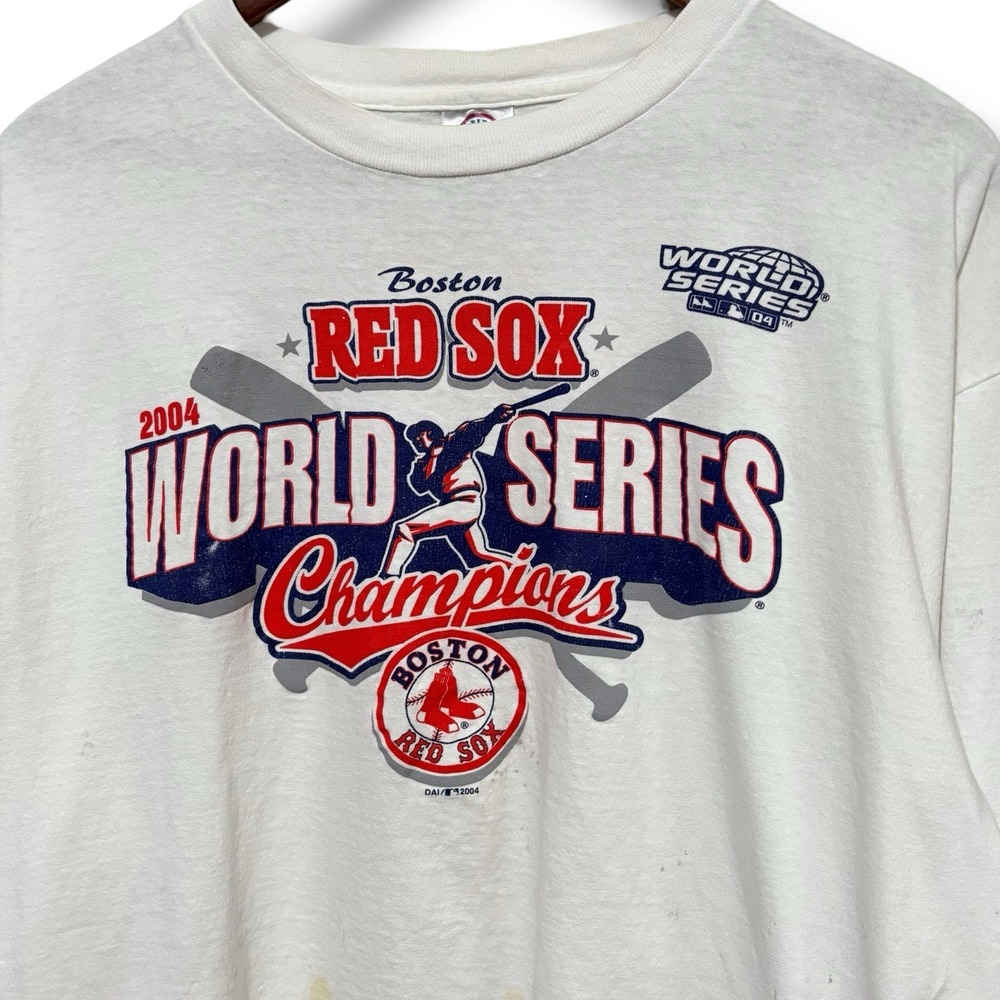 Vintage Y2K Boston Red Sox World Series Champions Long Sleeve Shirt XL 22 x 27 - Picture 4 of 5